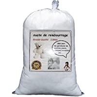 Relleno de guata blanca- bolsa de 1 kg- lavable hasta 30 °C. Fabricado en Francia
